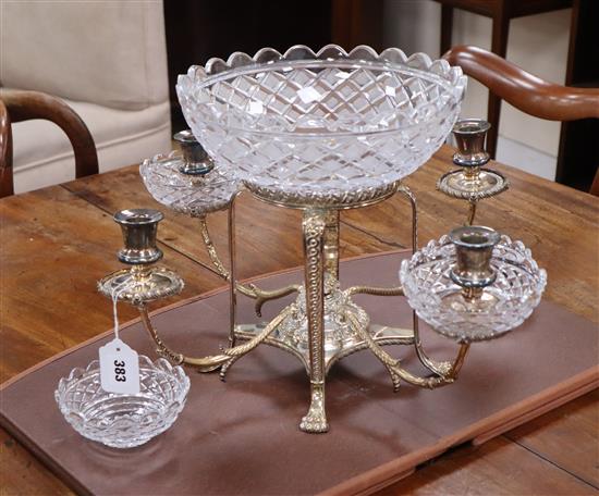 A silver-plated centrepiece